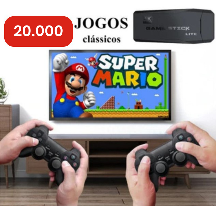 Game stick Mario/Sonic/mortalcomb 2 controles 40mil jogos retrô 4k