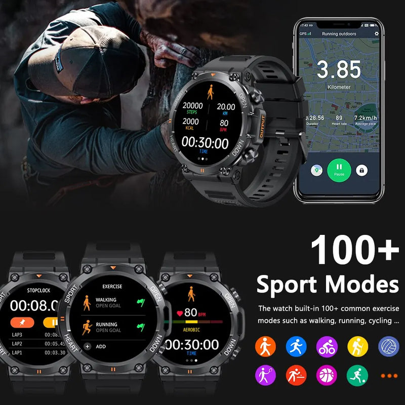 Smartwatch K56 - Esportivo para Homens c/ GPS integrado e Monitoramento Cardíaco